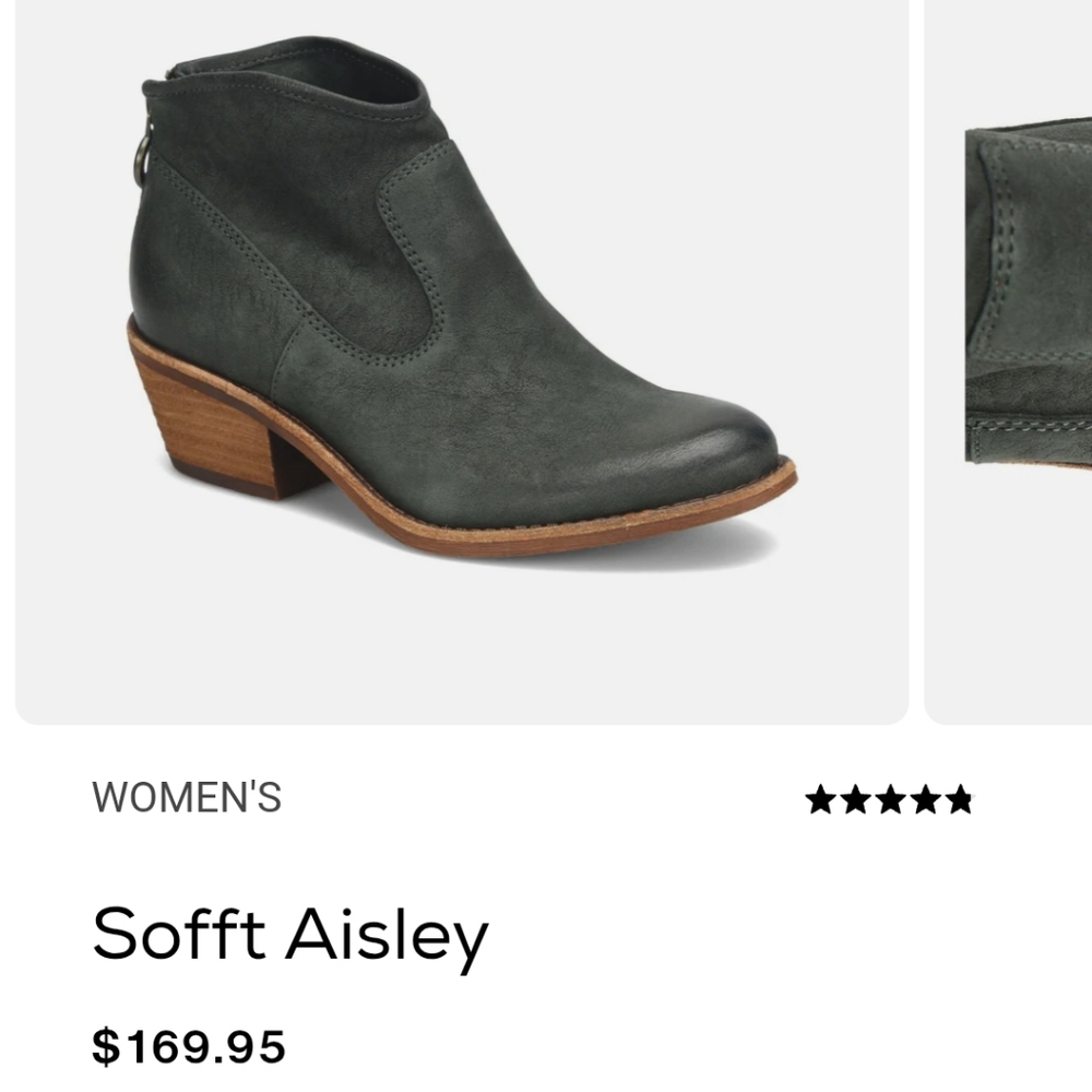 Sofft Olive Green Ankle Bootiwith Sleek Design - Picture 6 of 6